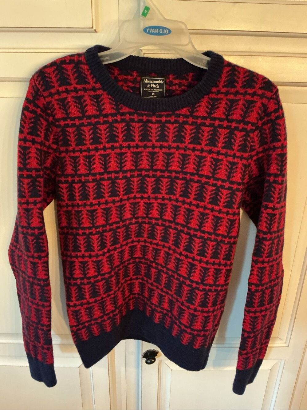 Abercrombie & Fitch Wool Blend Sweater Sz XS Blue Red
